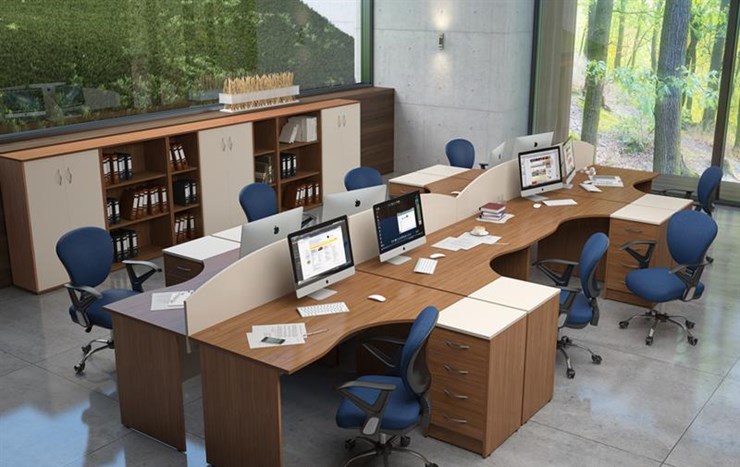 Офисный набор мебели IMAGO четыре рабочих места, стол для переговоров в Ставрополе - изображение 4